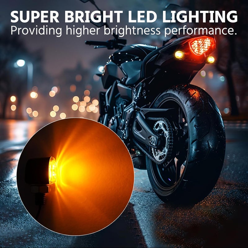 Techtek mini led turn signals motorcycle blinkers dirt bike Rear front turn signals universal bullet signal lights suitable for honda harley suziki motorcycles (TURN02) - Image 2